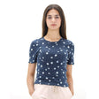 Image for Women's Slim Fit Floral Shirt,Navy
