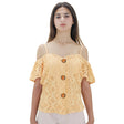 Image for Women's Shoulder Strap Embroidered Blouse,Light Orange