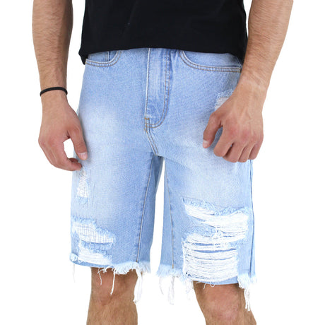 Image for Men's Ripped Jeans Short,Light Blue