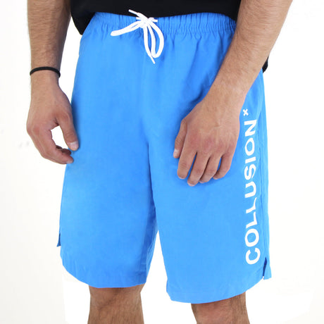 Image for Men's Brand Printed Swim Trunks,Blue