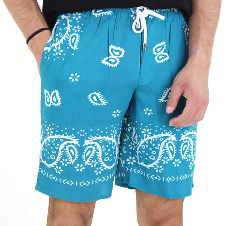 Image for Men's Printed Short,Turquoise