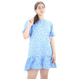 Image for Women's Floral Open Back Casual Dress,Blue