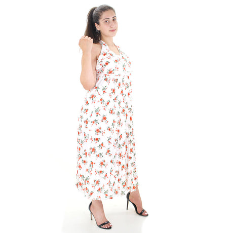 Image for Women's Floral Print Long Dress,White