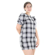 Image for Women's Plaid Short Dress,Black/White