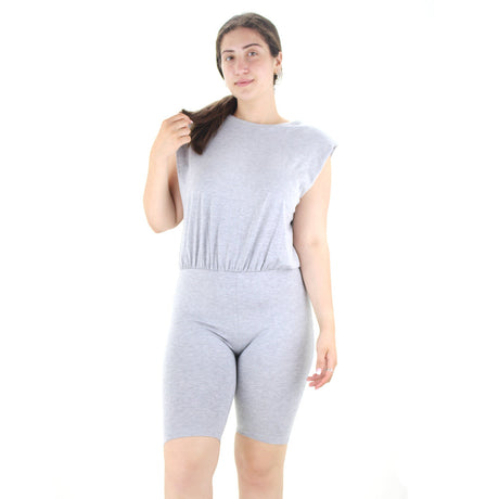 Image for Women's Short Sleeve Sweat Playsuit,Light Grey