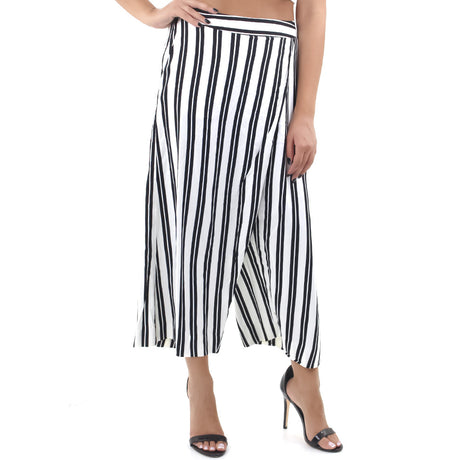 Image for Women's Striped Cropped Pant,Black/White
