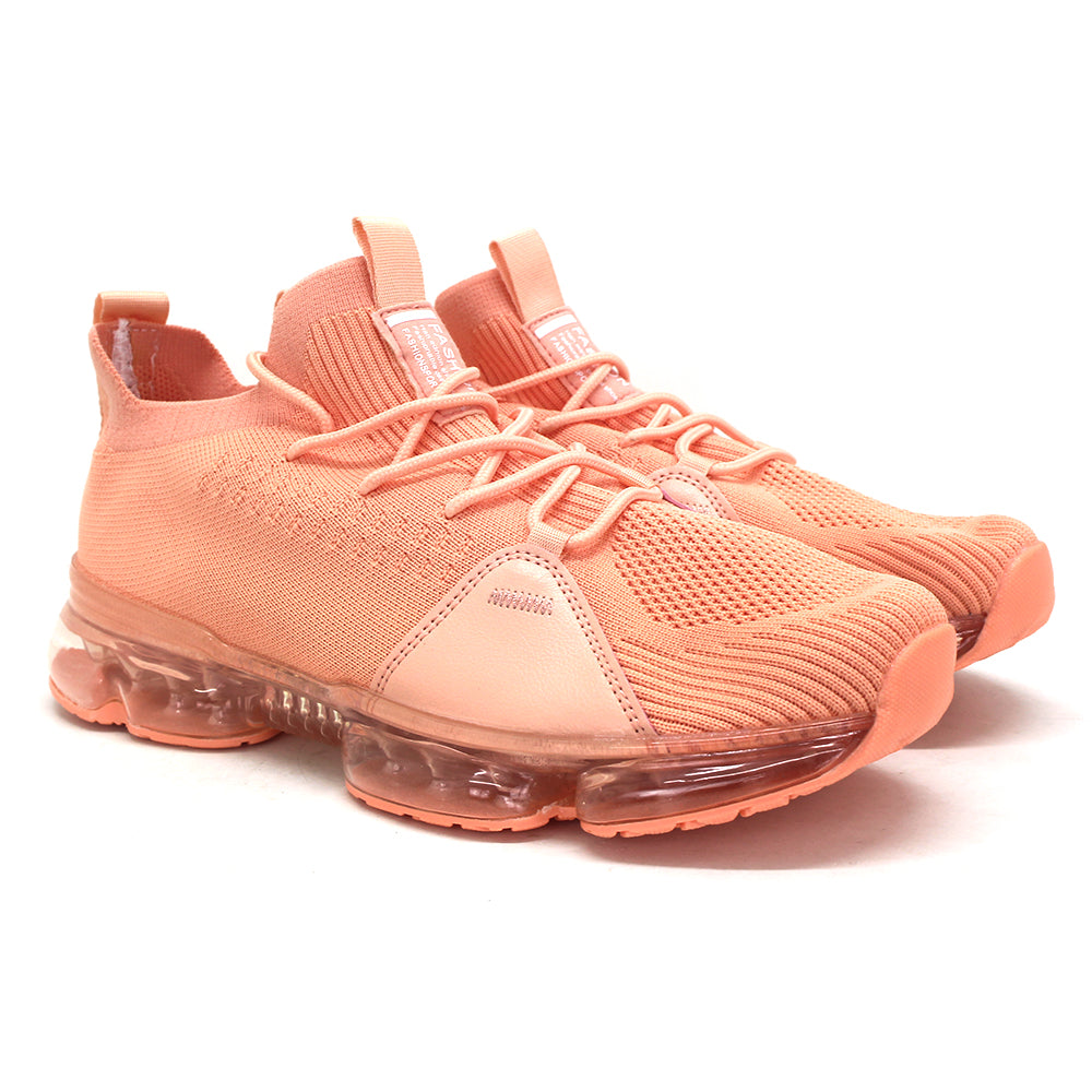 Image for Women's Knitted Running Shoes,Peach