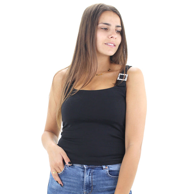 Image for Women's Plain Crop Top,Black