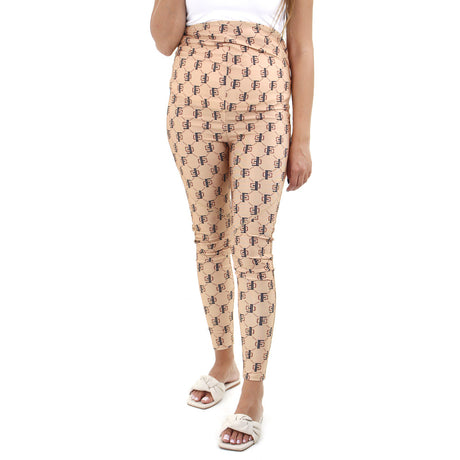 Image for Women's Printed High Waist Maternety Legging,Beige