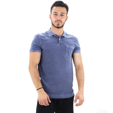 Image for Men's Solid Polo Shirt With Pocket Side,Navy