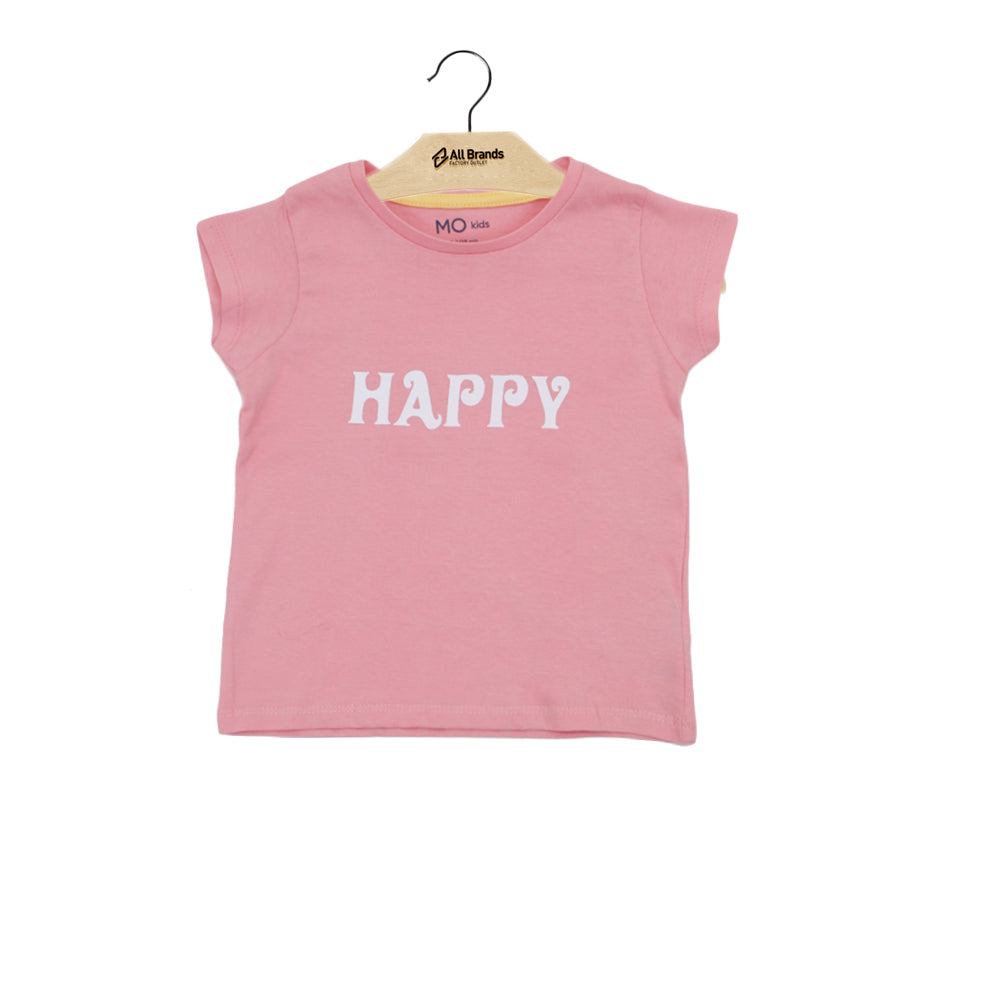 Image for Kid's Girl Happy Print Top,Pink