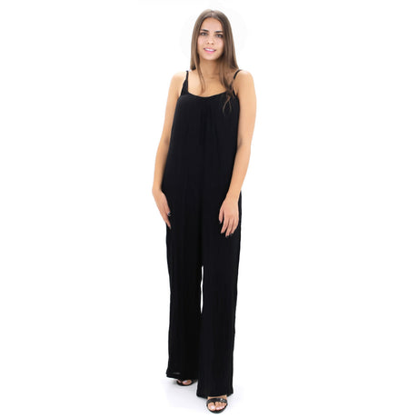 Image for Women's Sleeveless Wide Jumpsuit,Black