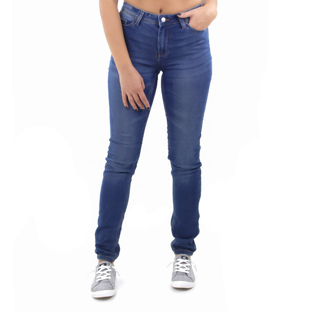 Image for Women's Mid Waist Skinny Jeans,Dark Blue