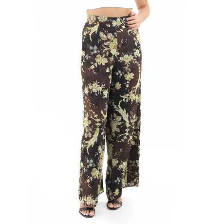 Image for Women's Printed Classic Fit Formal Pant,Brown