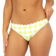 Image for Women's Textured Plaid Bikini Bottom,Yellow