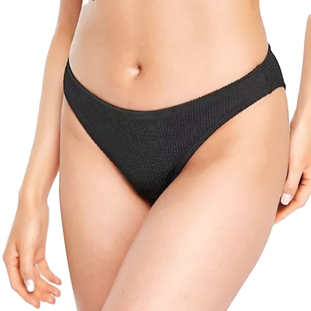 Image for Women's Textured Bikini Bottom,Black