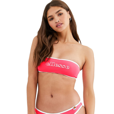 Image for Women's Brand Name Print Bikini Top,Neon Pink