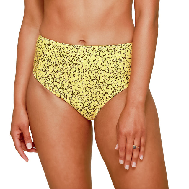 Image for Women's Floral High Waist Bikini Bottom,Yellow
