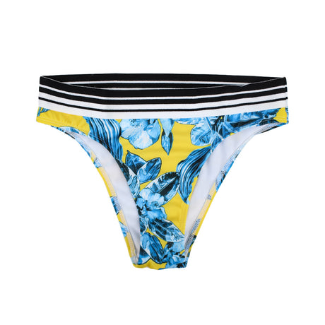 Image for Women's Floral Bikini Bottom With Striped Waist,Multi