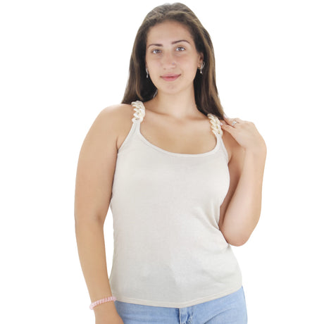 Image for Women's Glittery Vest Top,Beige