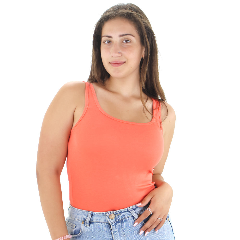 Image for Women's Solid Sleeveless Top,Coral