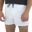 Image for Men's Elastic Waist Mini Swim Trunks,White