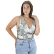 Image for Women's Sequined Bodysuit,Grey