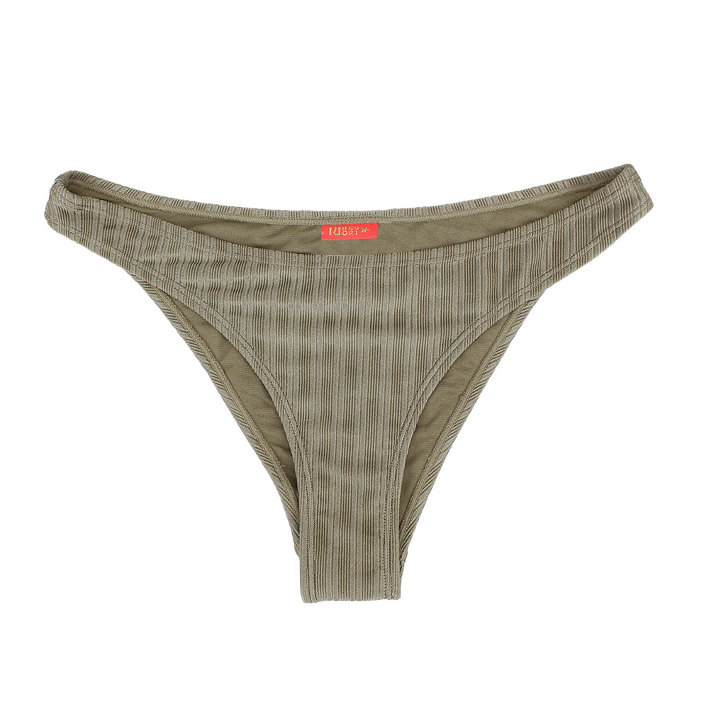 Image for Women's Ribbed V Front Bikini Bottom,Khaki