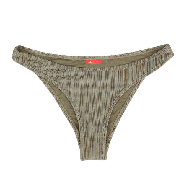 Image for Women's Ribbed V Front Bikini Bottom,Khaki