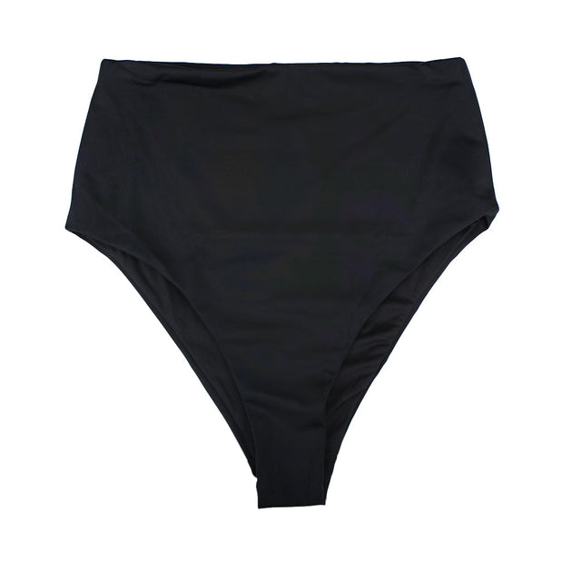 Image for Women's Solid High Waist Bikini Bottom,Black