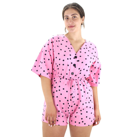 Image for Women's Polkadots Jumpsuit,Pink