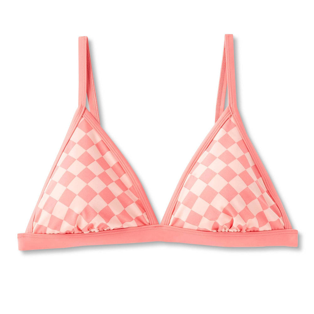 Image for Women's Plaid Triangle Form Bikini Top,Coral