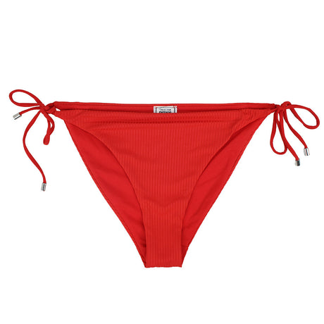 Image for Women's Ribbed Tie-Side Bikini Bottom,Red