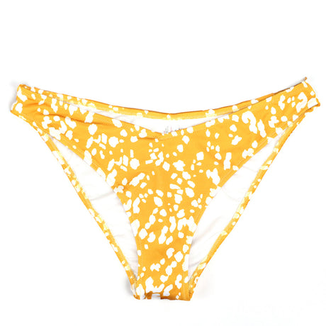 Image for Women's Printed V Detail Bikini Bottom,Mustard