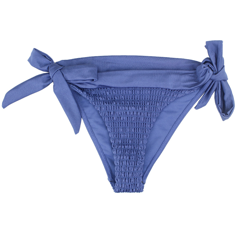 Image for Women's Tie Side Smocked Bikini Bottom,Navy