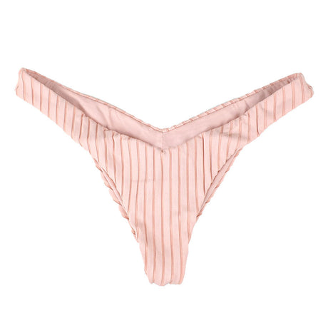 Image for Women's Ribbed V-Style Bikini Bottom,Light Pink