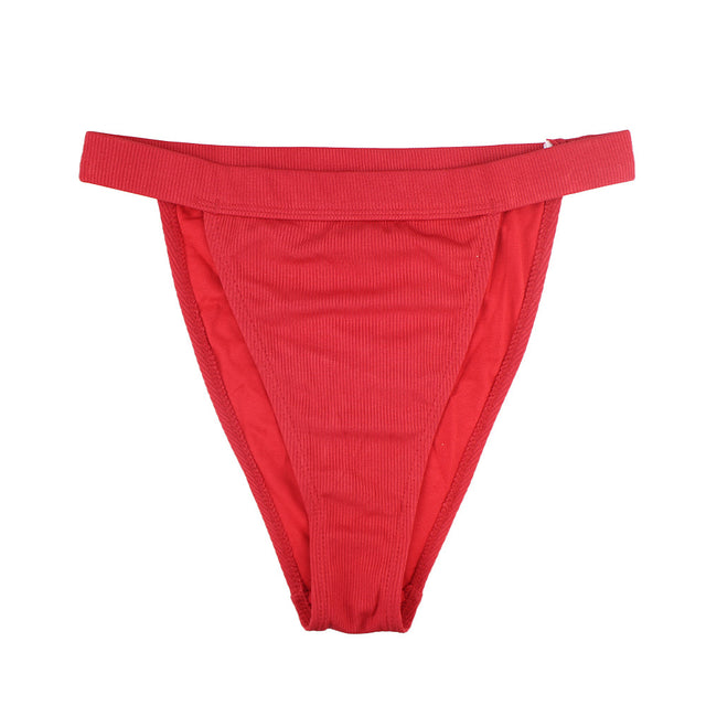 Image for Women's Ribbed High Waist Bikini Bottom,Red