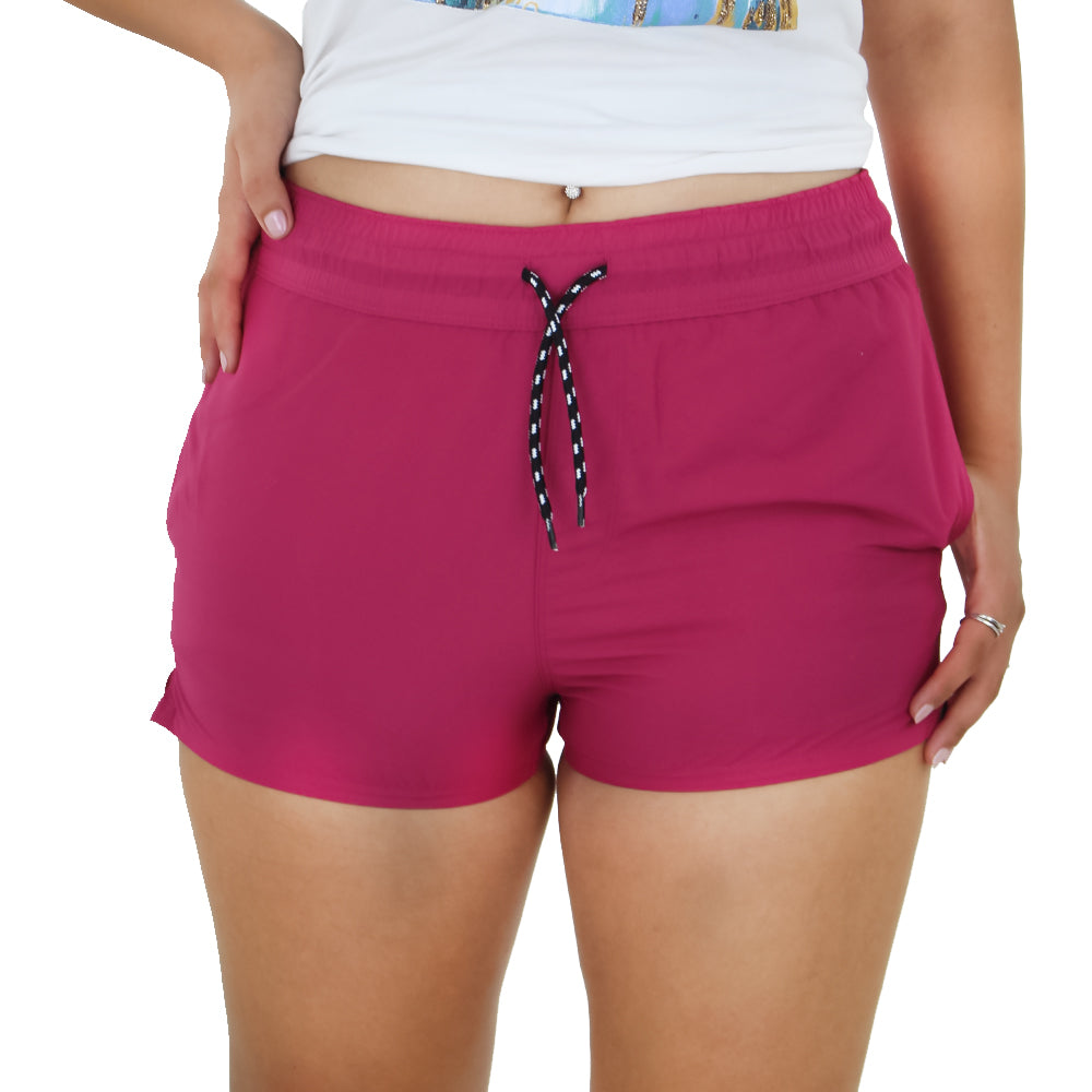 Image for Women's Plain Solid Swim Short,Fuchsia