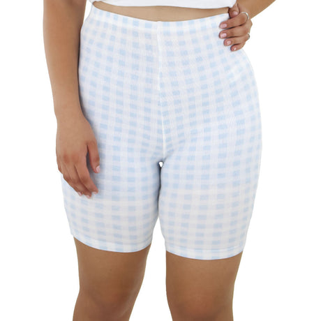 Image for Women's Checked Sleepwear Short,White/Blue