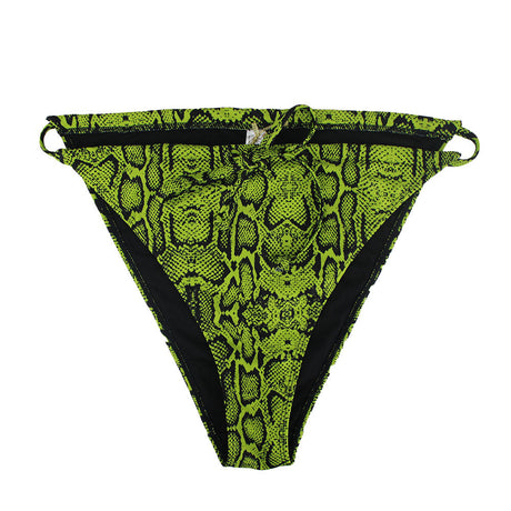 Image for Women's Snake Print Tie-Side Bikini Brief,Neon Green