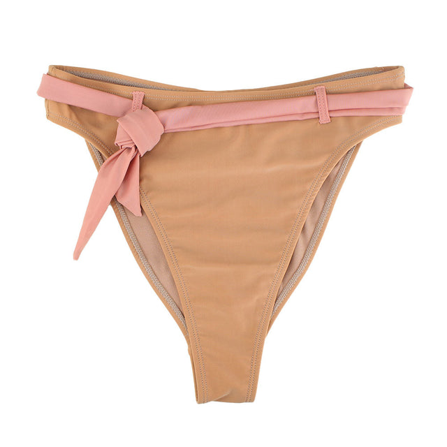 Image for Women's Belted High-Waist Bikini Brief,Nude