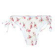 Image for Women's Smocked Floral Tie Side Bikini Bottom,Beige
