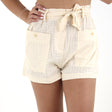 Image for Women's Belted 2 Front-Pockets Short,Beige