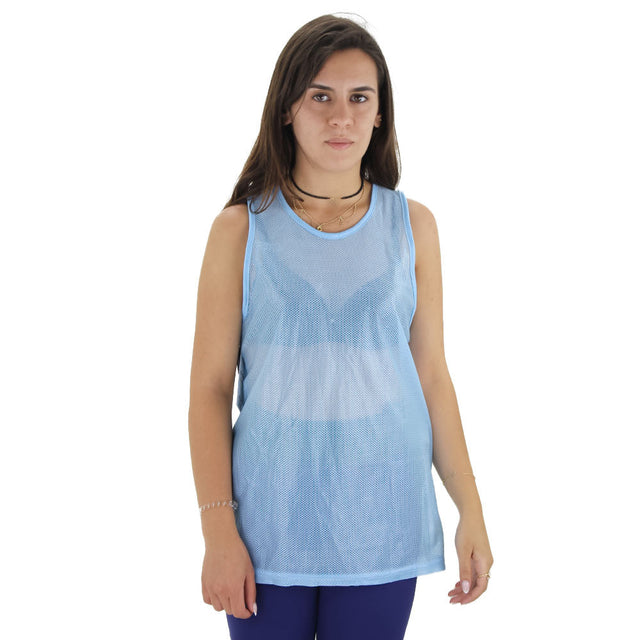 Image for Women's Mesh 22 Print Back Sport Top,Blue