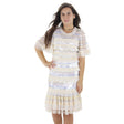 Image for Women's Frill Sequined Dress,Beige