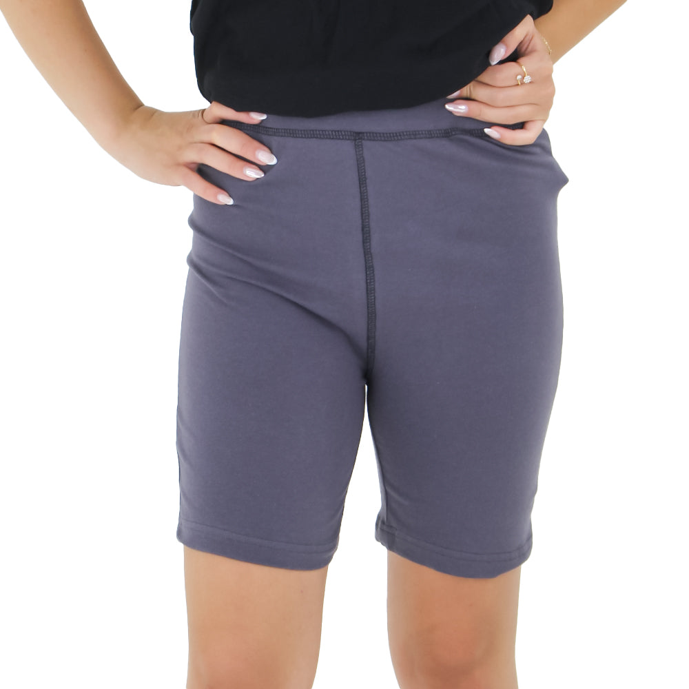 Image for Women's Solid High Waist Sport Short,Dark Grey