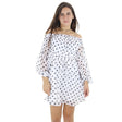 Image for Women's Elastic Waist Polka Dots Dress,White