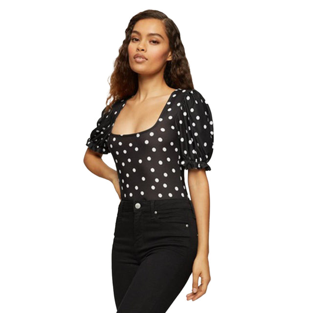 Image for Women's Polkadote Bodysuit,Black