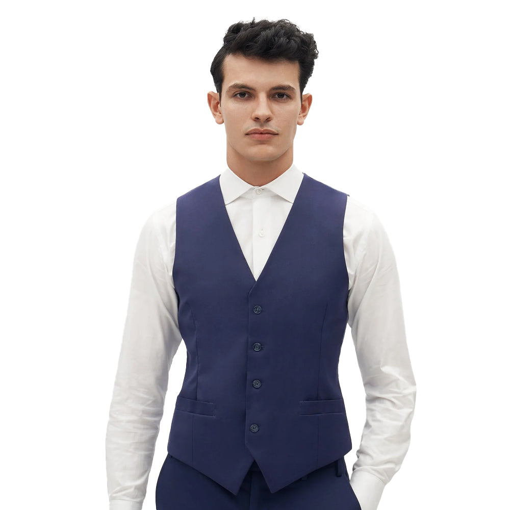 Men s Plain Vest Navy All Brands Factory Outlet