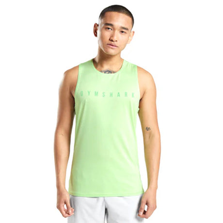 Image for Men's Brand Name Print Sleeveless Sport Top,Neon Green